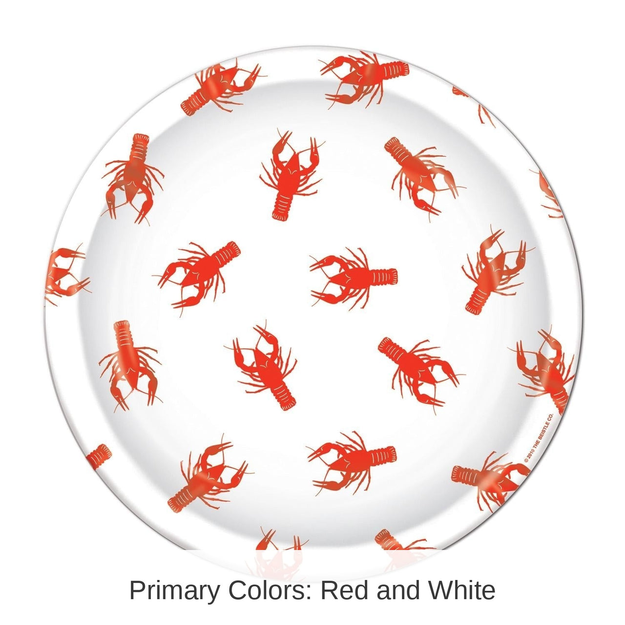 96 Pack Bulk Mardi Gras Crawfish Paper Plates 9 inch