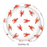 96 Pack Bulk Mardi Gras Crawfish Paper Plates 9 inch