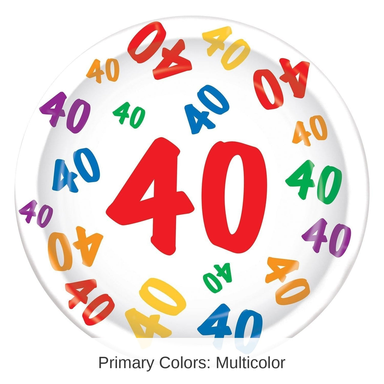 96 Pack Bulk 40th Birthday Party Paper Plates 9 inch