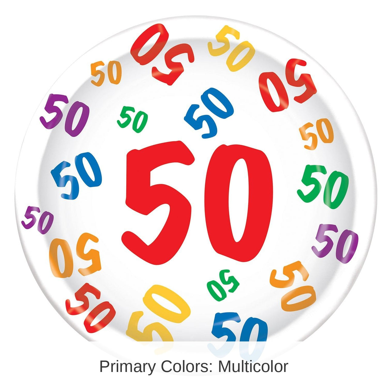 96 Pack Bulk 50th Birthday Party Paper Plates 9 inch