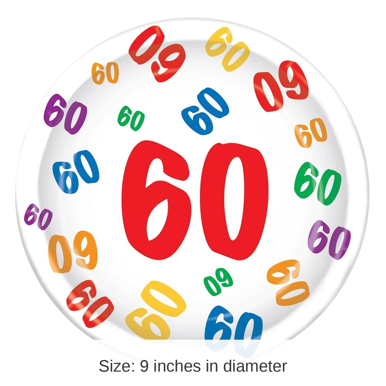 96 Pack Bulk 60th Birthday Party Paper Plates 9 inch