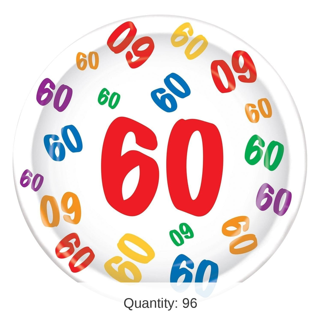 96 Pack Bulk 60th Birthday Party Paper Plates 9 inch