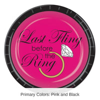 96 Pack Bulk Bachelorette Last Fling Paper Plates 9 inch