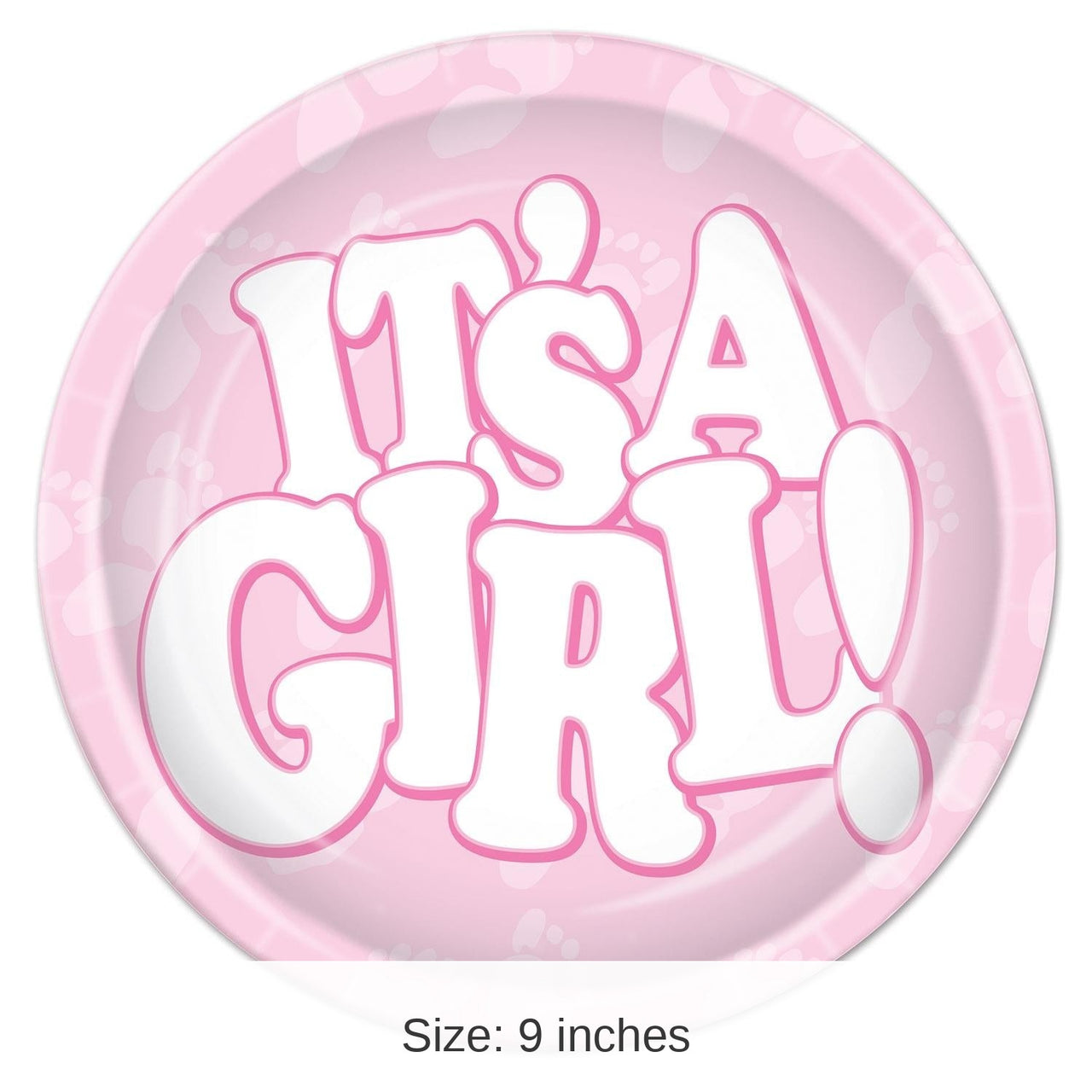 96 Pack Bulk It's A Girl! Paper Plates 9 inch