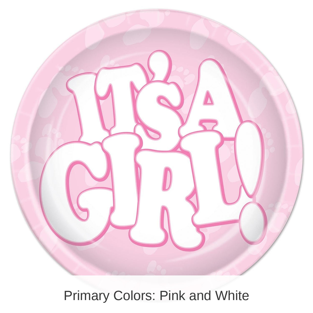 96 Pack Bulk It's A Girl! Paper Plates 9 inch