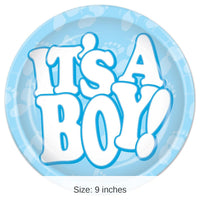 96 Pack Bulk It's A Boy! Paper Plates 9 inch