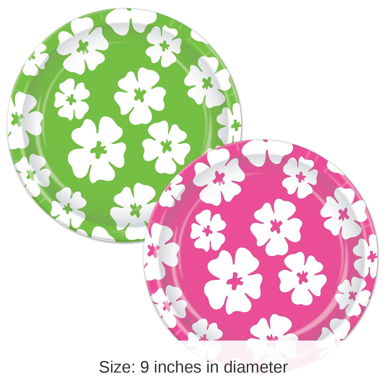 96 Pack Bulk Luau Party Hibiscus Paper Plates 9 inch