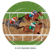 96 Pack Bulk Horse Racing Theme Party Paper Plates 9 inch