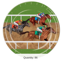 96 Pack Bulk Horse Racing Theme Party Paper Plates 9 inch