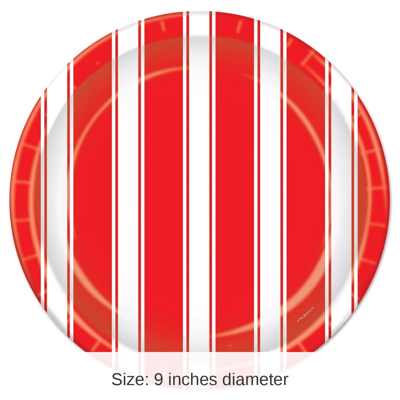 96 Pack Bulk Red/White Stripes Party Paper Plates 9 inch