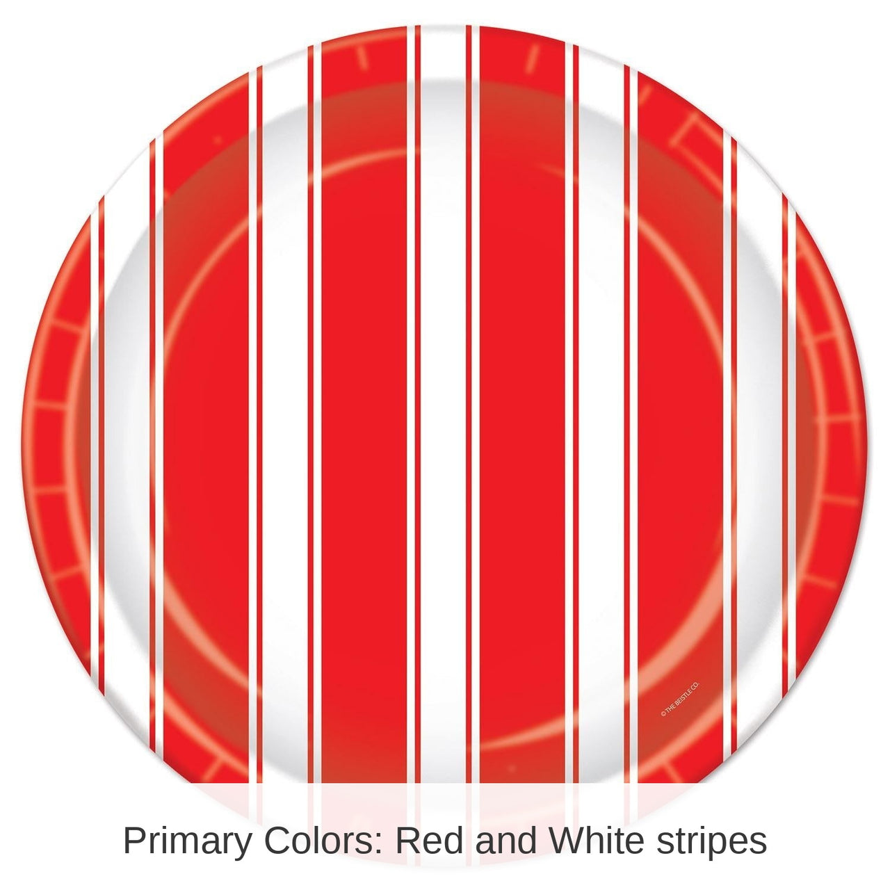 96 Pack Bulk Red/White Stripes Party Paper Plates 9 inch