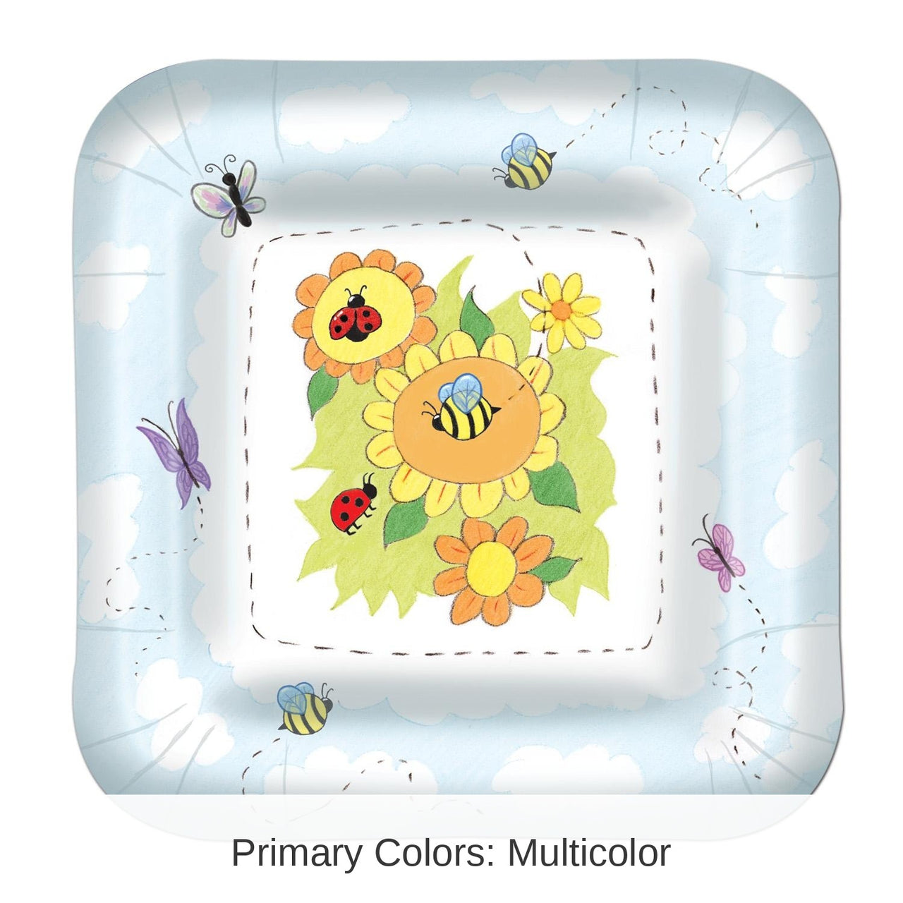 96 Pack Bulk Garden Theme Paper Plates 7 inch