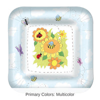 96 Pack Bulk Garden Theme Paper Plates 7 inch