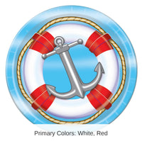 96 Pack Bulk Nautical Theme Party Paper Plates 7 inch