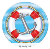 96 Pack Bulk Nautical Theme Party Paper Plates 7 inch