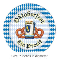 96 Pack Bulk Oktoberfest Theme Paper Plates 7 inch