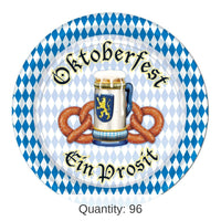 96 Pack Bulk Oktoberfest Theme Paper Plates 7 inch