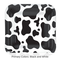 96 Pack Bulk Cow Print Party Paper Plates 7 inch