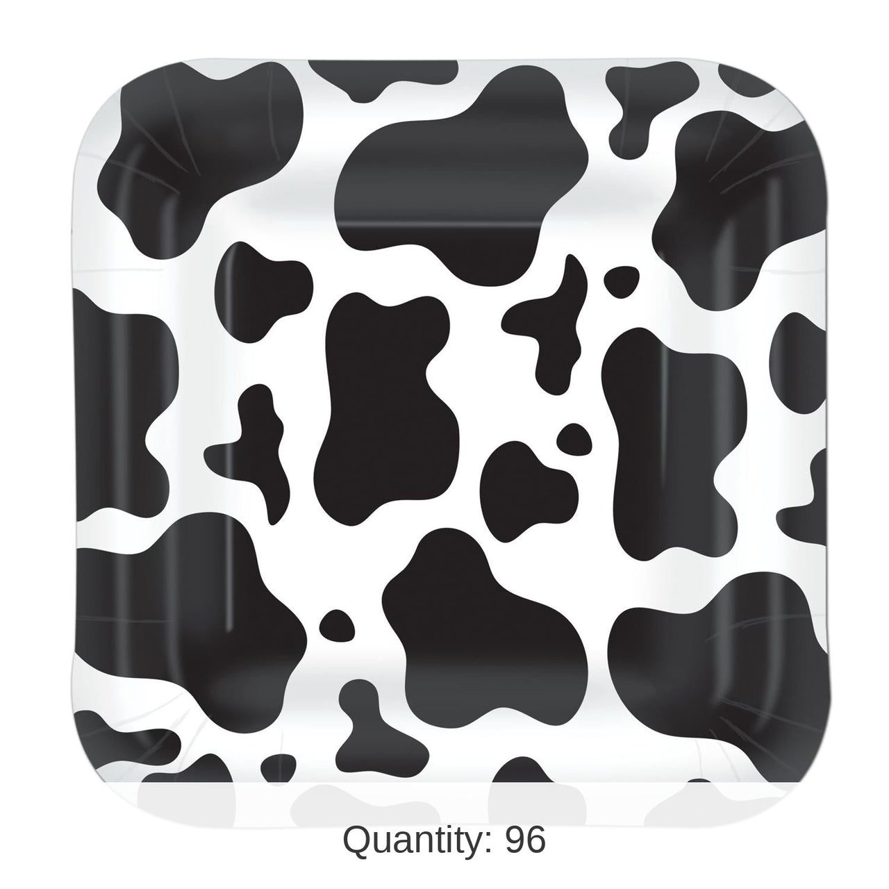 96 Pack Bulk Cow Print Party Paper Plates 7 inch