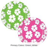 96 Pack Bulk Luau Party Hibiscus Paper Plates 7 inch