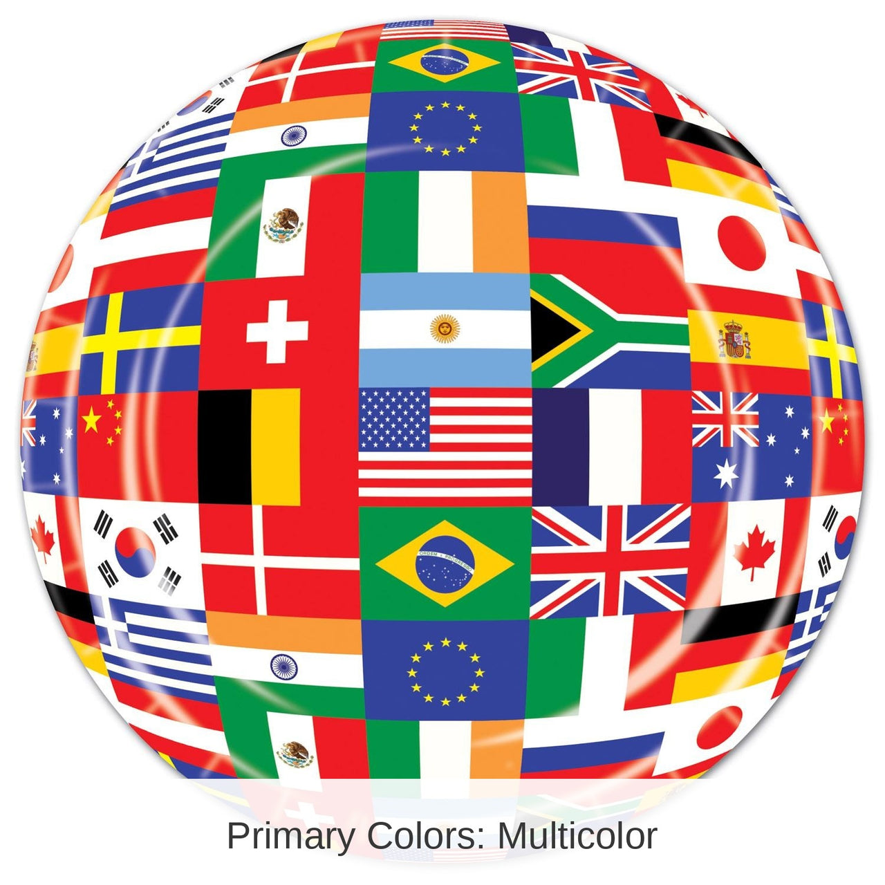 96 Pack Bulk International Flag Party Paper Plates 7 inch