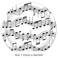 96 Pack Bulk Musical Notes Party Paper Plates 7 inch