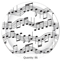 96 Pack Bulk Musical Notes Party Paper Plates 7 inch