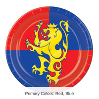 96 Pack Bulk Medieval Theme Party Paper Plates 7 inch