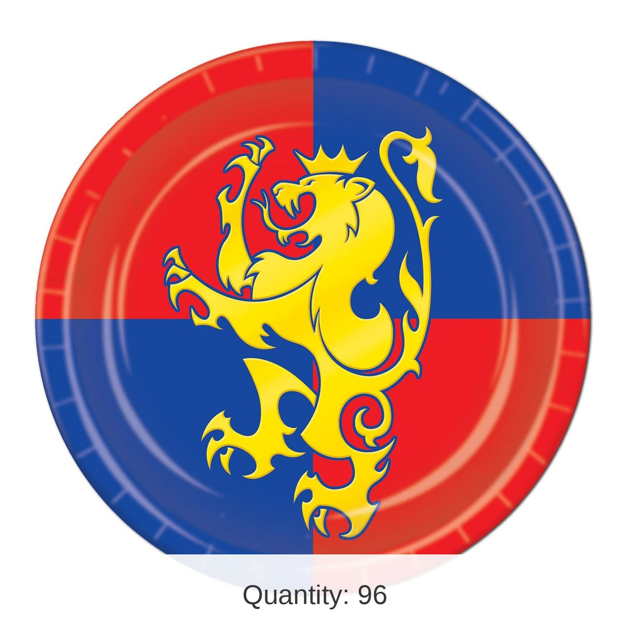 96 Pack Bulk Medieval Theme Party Paper Plates 7 inch