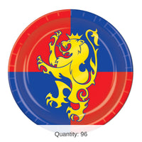 96 Pack Bulk Medieval Theme Party Paper Plates 7 inch