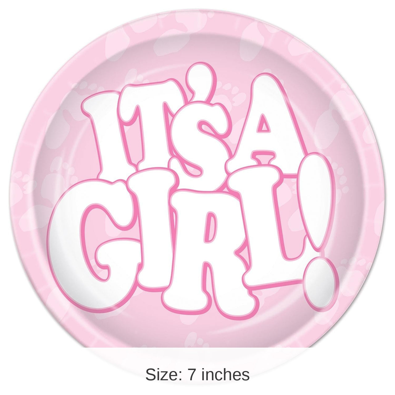 96 Pack Bulk It's A Girl! Paper Plates 7 inch
