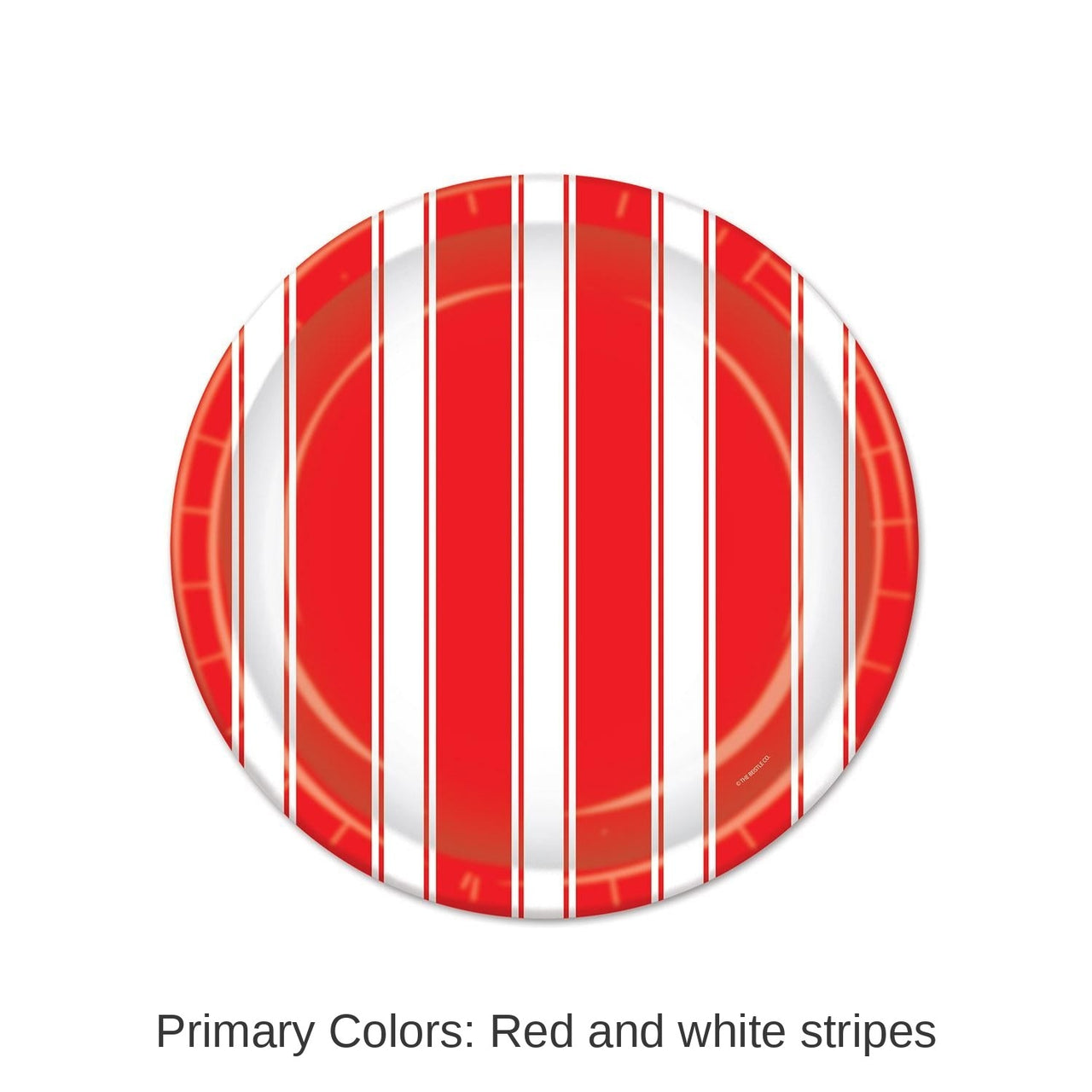 96 Pack Bulk Red/White Stripes Party Paper Plates 7 inch