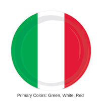 96 Pack Bulk Fiesta Red, White/Green Paper Plates 7 inch