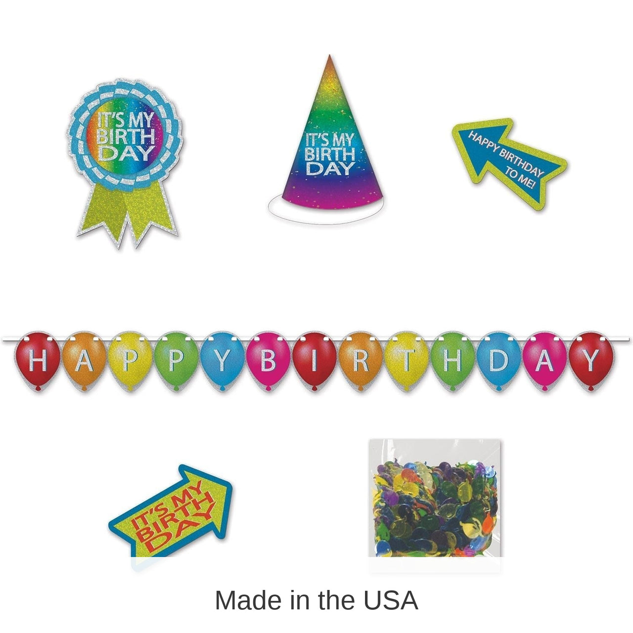 6 Pack Bulk Birthday Desktop 6 Piece Party Pack Kit