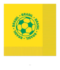 192 Pack Bulk Brasil Soccer Luncheon Napkins 2-Ply