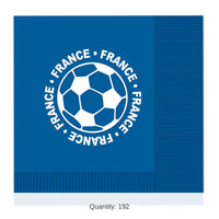 192 Pack Bulk France Soccer Luncheon Napkins 2-Ply