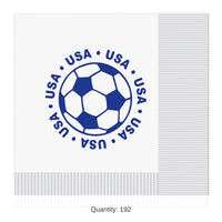 192 Pack Bulk USA Soccer Luncheon Napkins 2-Ply