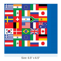 192 Pack Bulk International Flag Party Luncheon Napkins