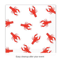 192 Pack Bulk Mardi Gras Crawfish Luncheon Napkins