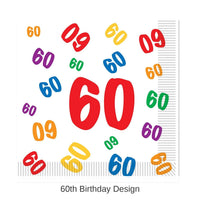 192 Pack Bulk 60th Birthday Party Luncheon Napkins