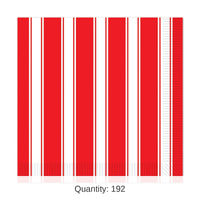 192 Pack Bulk Red/White Stripes Party Luncheon Napkins