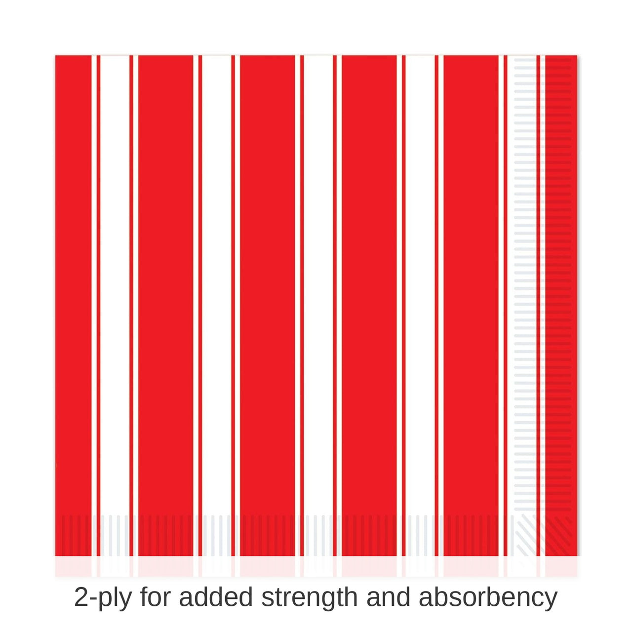 192 Pack Bulk Red/White Stripes Party Luncheon Napkins