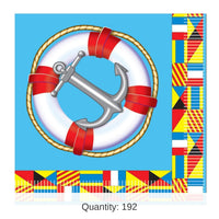 192 Pack Bulk Nautical Party Beverage Napkins