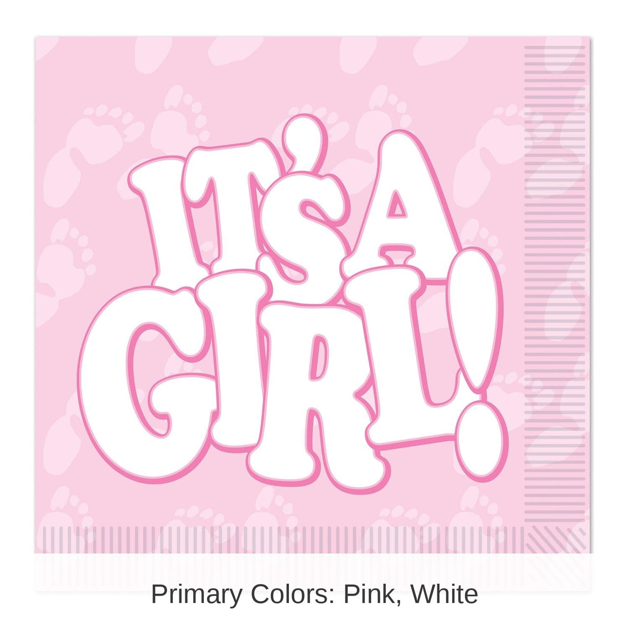 192 Pack Bulk It's A Girl! Beverage Napkins