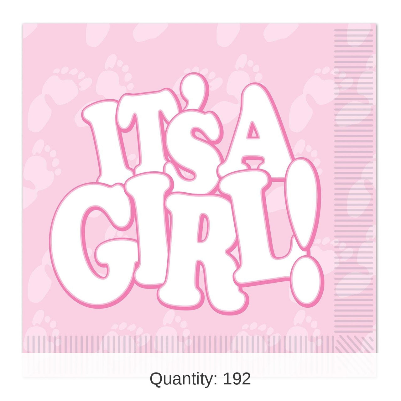 192 Pack Bulk It's A Girl! Beverage Napkins