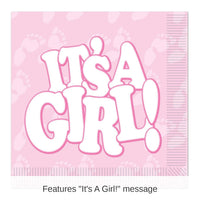 192 Pack Bulk It's A Girl! Beverage Napkins
