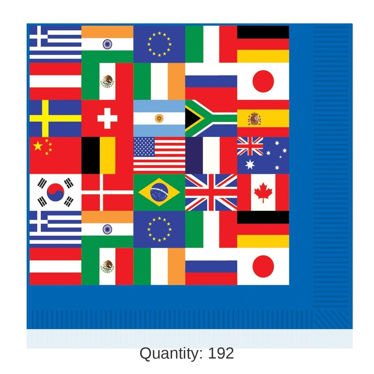 192 Pack Bulk International Flag Party Beverage Napkins