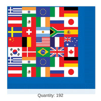192 Pack Bulk International Flag Party Beverage Napkins