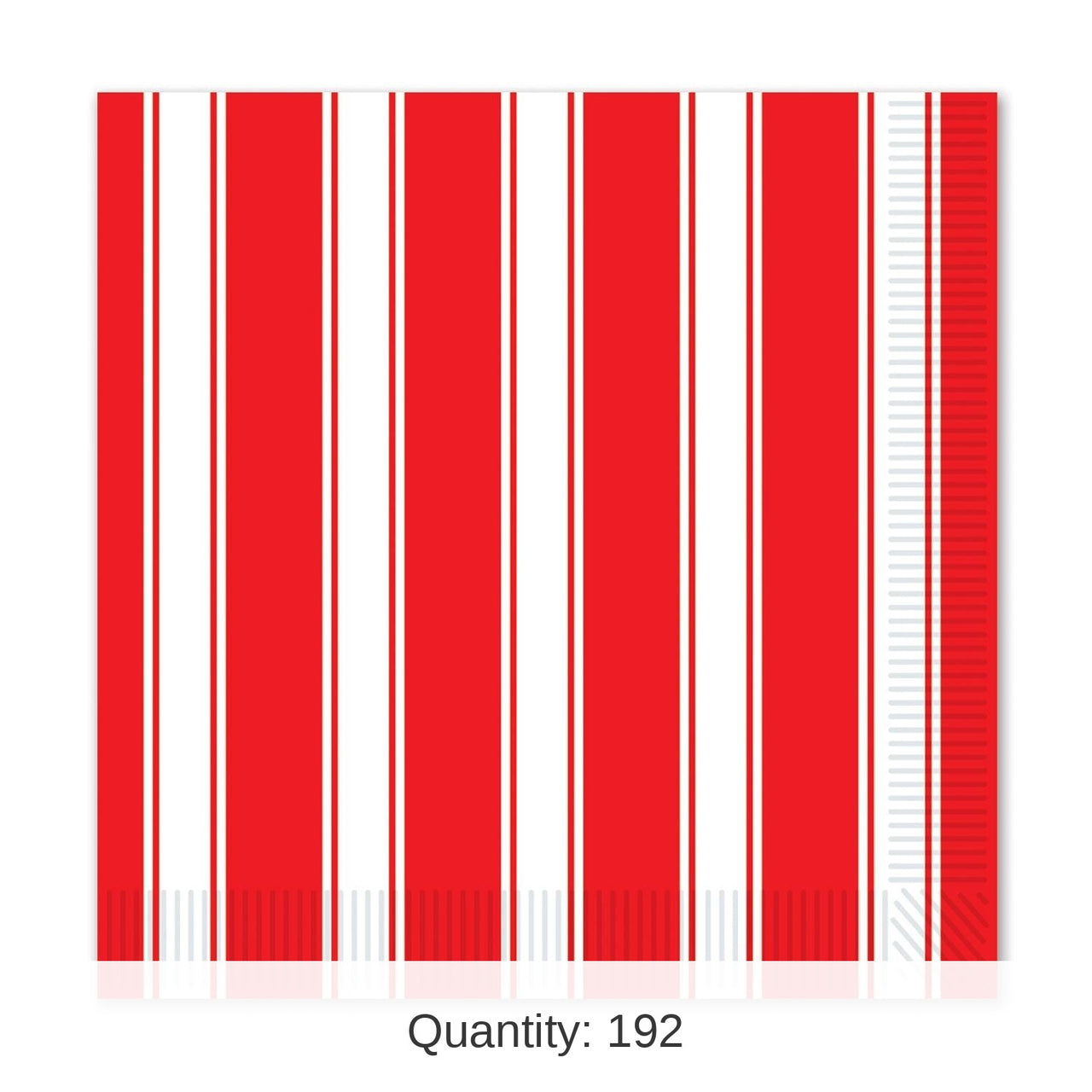 192 Pack Bulk Red/White Stripes Party Beverage Napkins