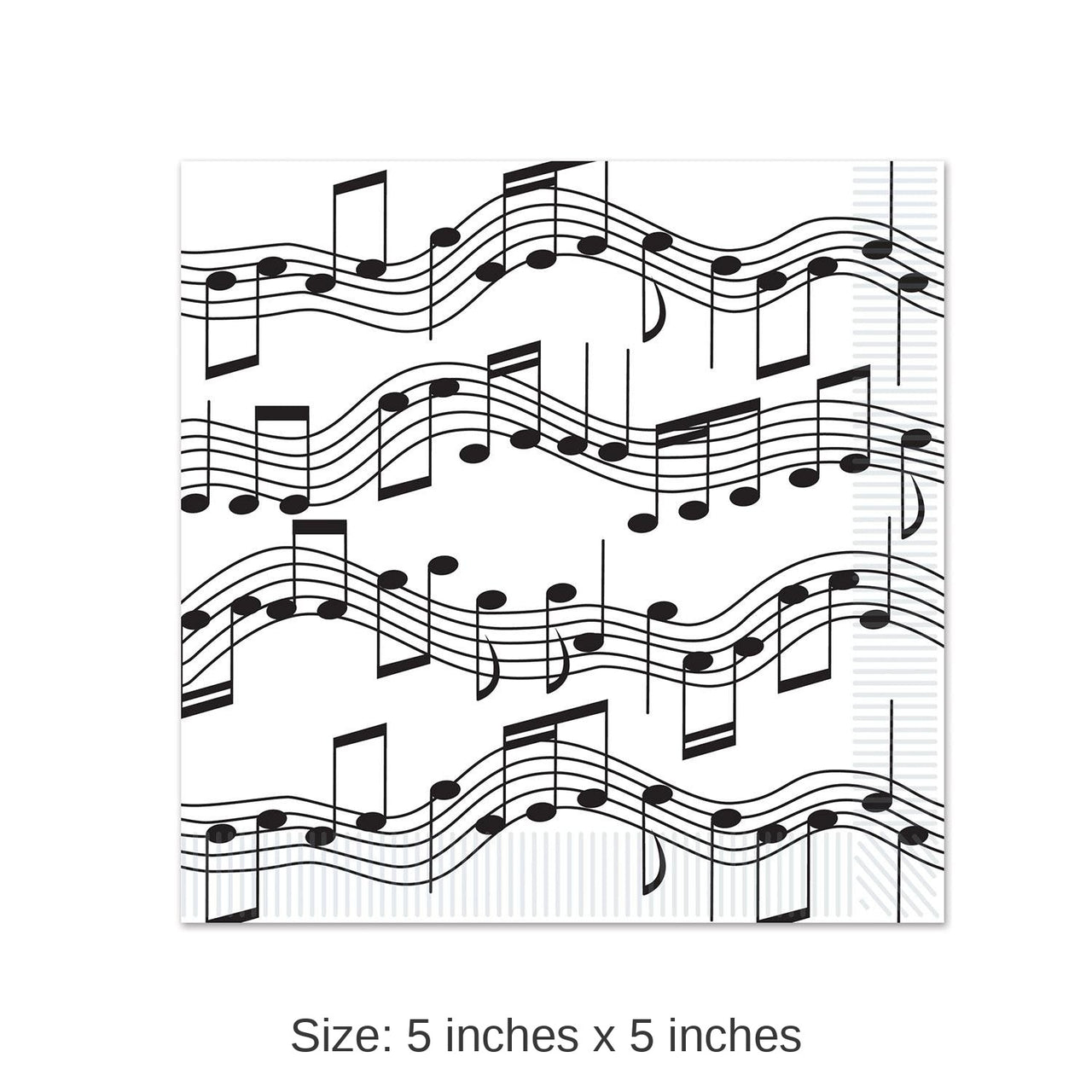 192 Pack Bulk Musical Notes Party Beverage Napkins